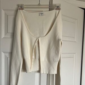 Abercrombie Cream Cropped Cardigan